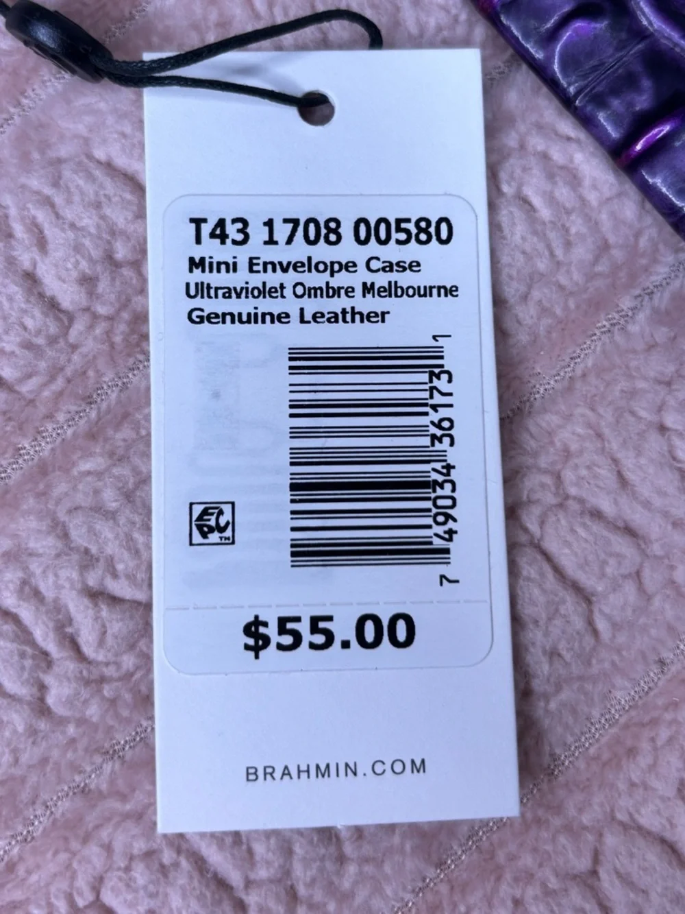 Brahmin Rare Mini Envelope Case in Ultraviolet Ombre Melbourne - Picture 6 of 6